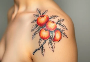 Peaches on tree tattoo idea