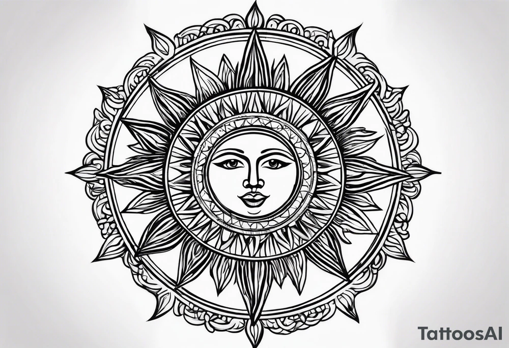 Extremly basic sun basic sun tattoo idea