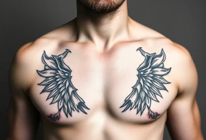 chest with solider tattoo idea
