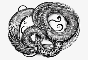 Serpent Seven number shape tattoo idea