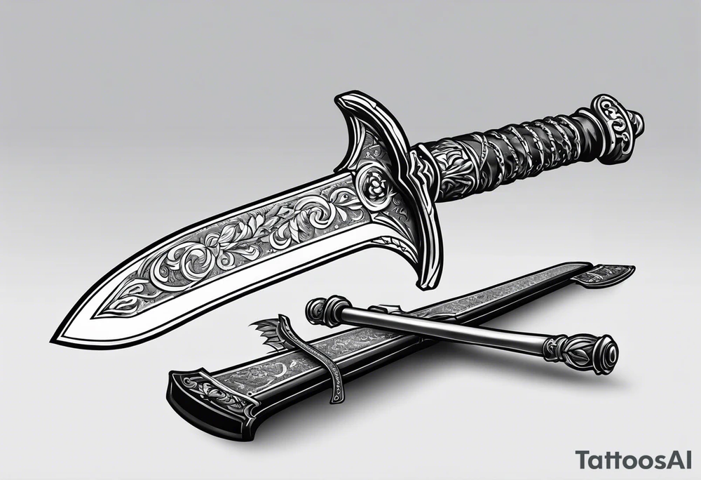 Bible sword on spine tattoo idea