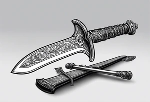 Bible sword on spine tattoo idea