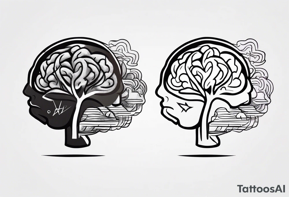 brain war against your personality tattoo idea