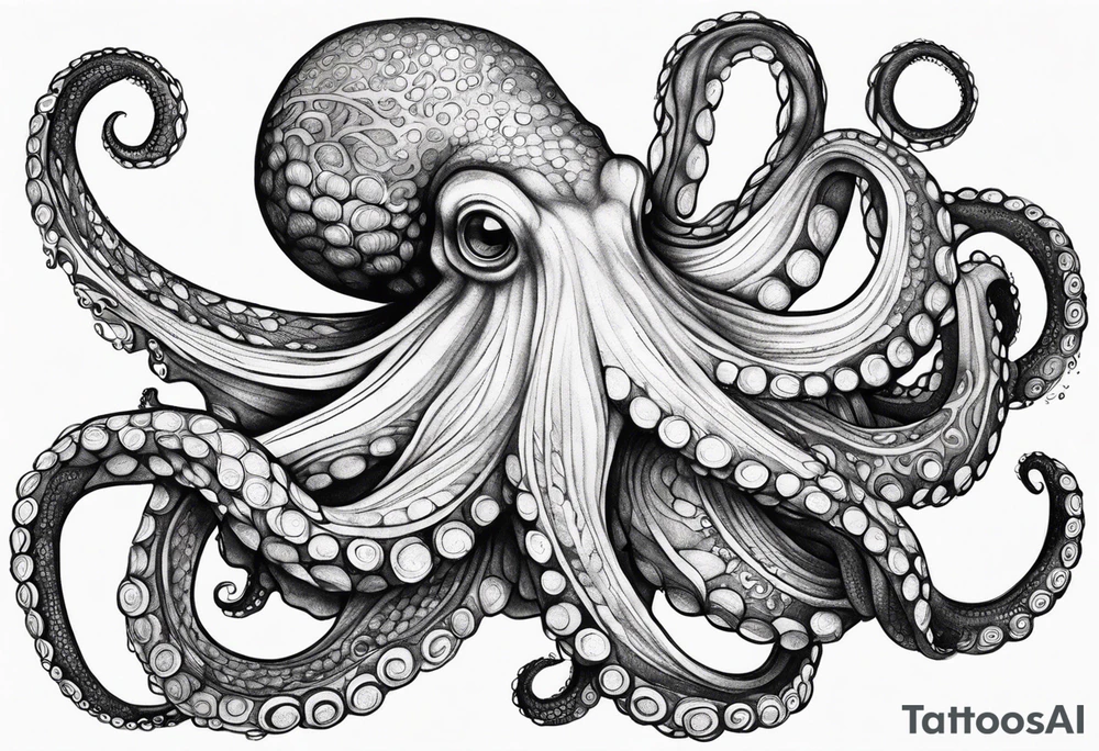 Octopus peaceful waves tattoo idea