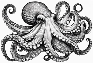 Octopus peaceful waves tattoo idea