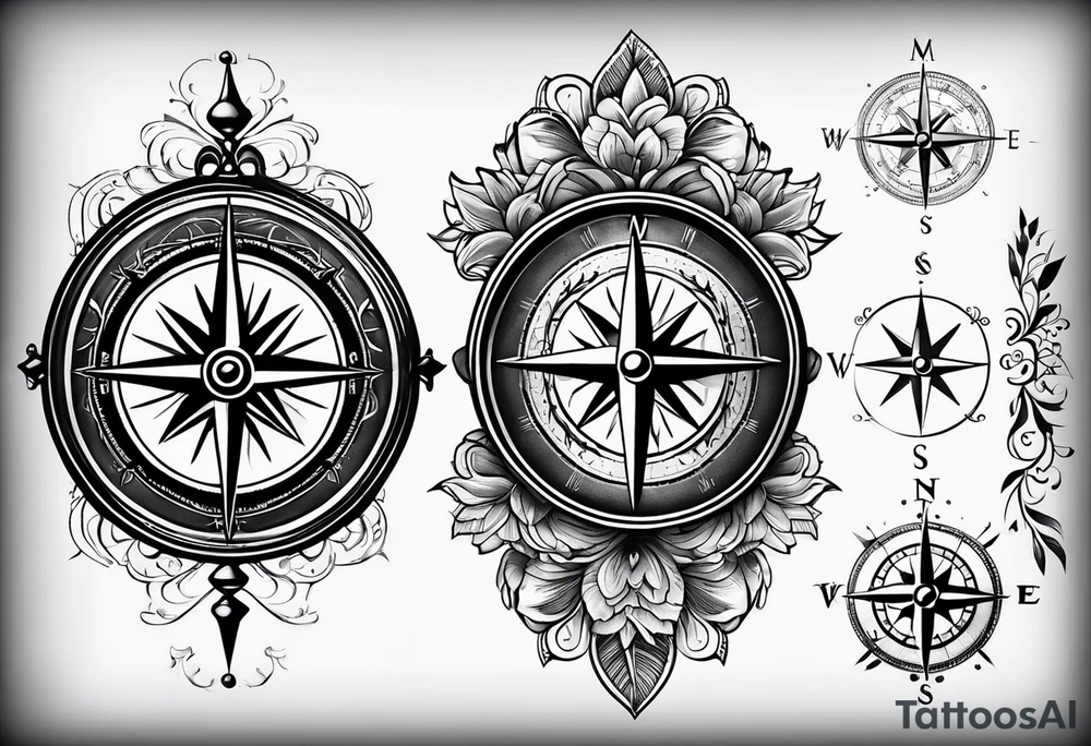 compass tattoo idea