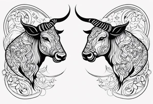 Taurus and Pisces tattoo idea