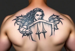 Shield maiden getting ready for battle tattoo idea