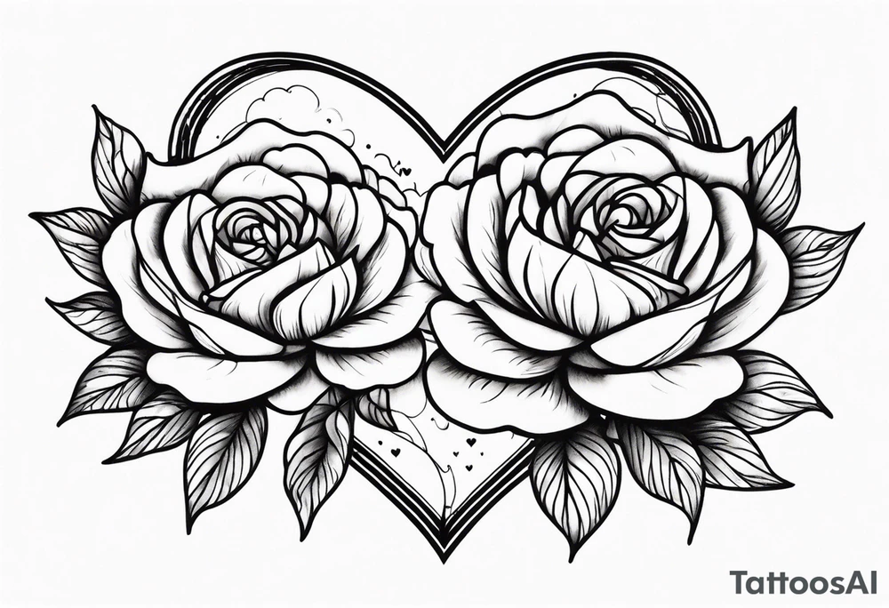 Schwarzes Herz, Stacheldraht, Leuchtturm zwei Rosen mum and dad tattoo idea