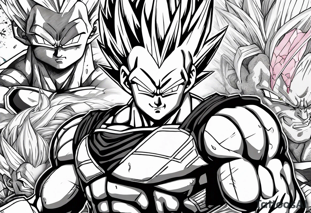 Vegeta sacrifice against buu tattoo idea