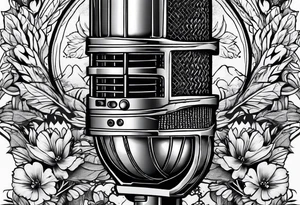 A microphone in nature tattoo idea
