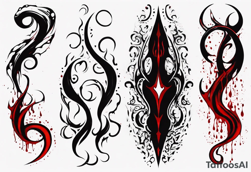 Blood
Texture
Tendrils 
Holes
Sharp tattoo idea