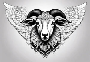 Black sheep with angel wings tattoo idea
