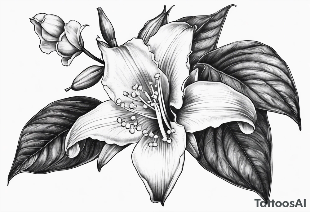 lily of the valley, angel trumpet tattoo idea