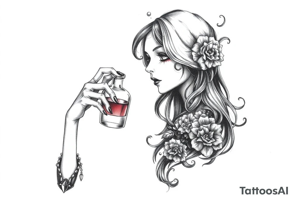 Loveless 
 death bringer  handing me 
poison bottle tattoo idea
