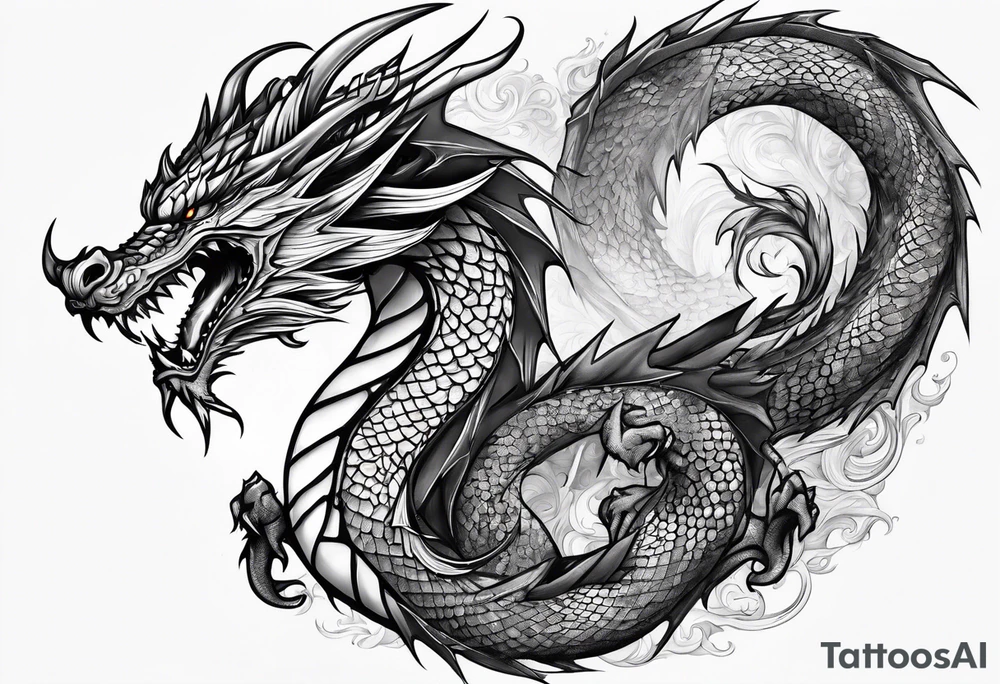 Paper dragon tattoo idea