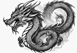 Paper dragon tattoo idea