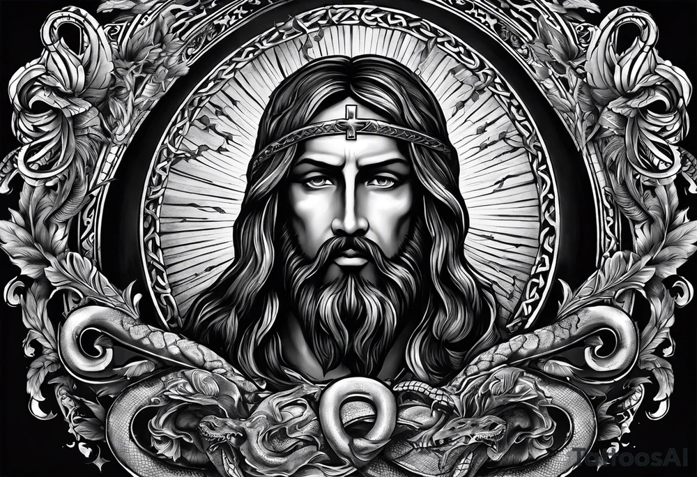 Bible verse: "Jesus replied "Behold, I give unto you power to tread on serpents and scorpions, and over all the power of the enemy: and nothing shall by any means hurt you"" tattoo idea