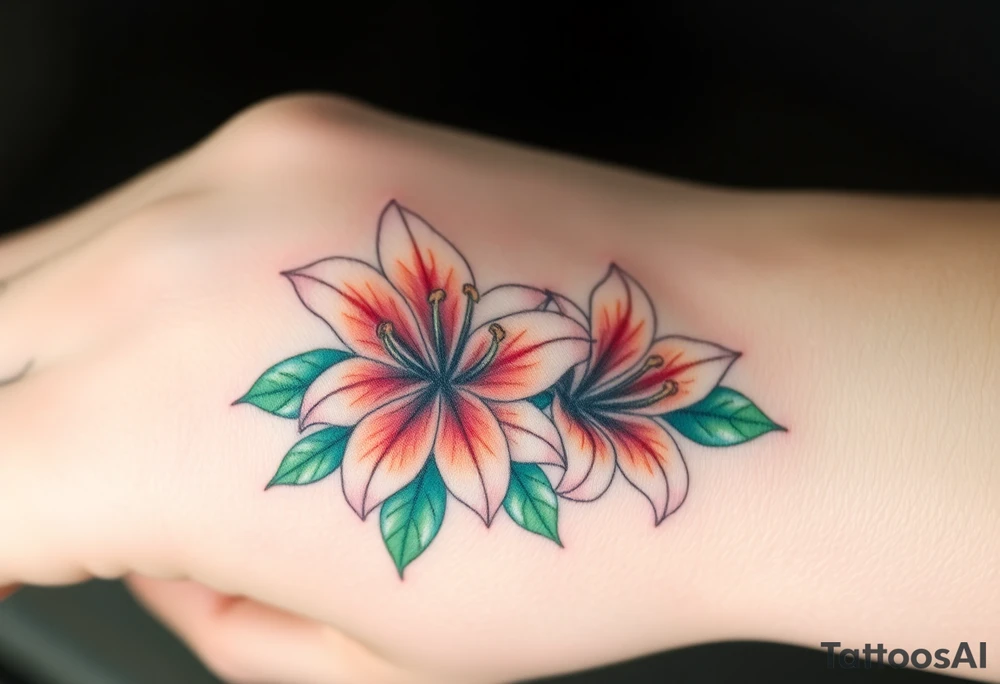 Lilies and emeralds tattoo idea