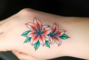 Lilies and emeralds tattoo idea