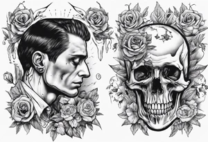 Man mourning the death of his former self. tattoo idea
