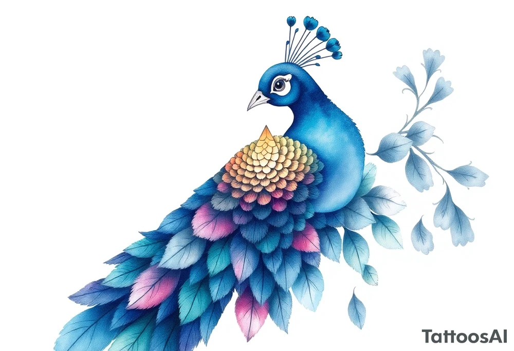 Peacock tattoo idea