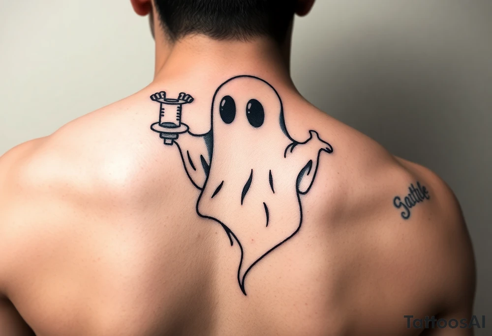 Cute ghost mechanic tattoo idea