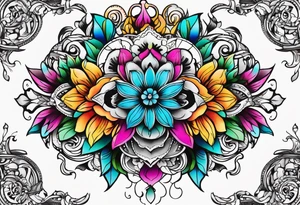 Flower chest piece tattoo idea