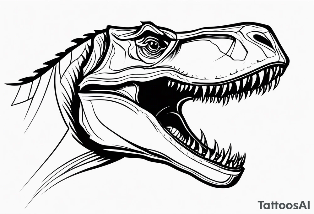 dinosaur with flames coming out of mouth tattoo idea