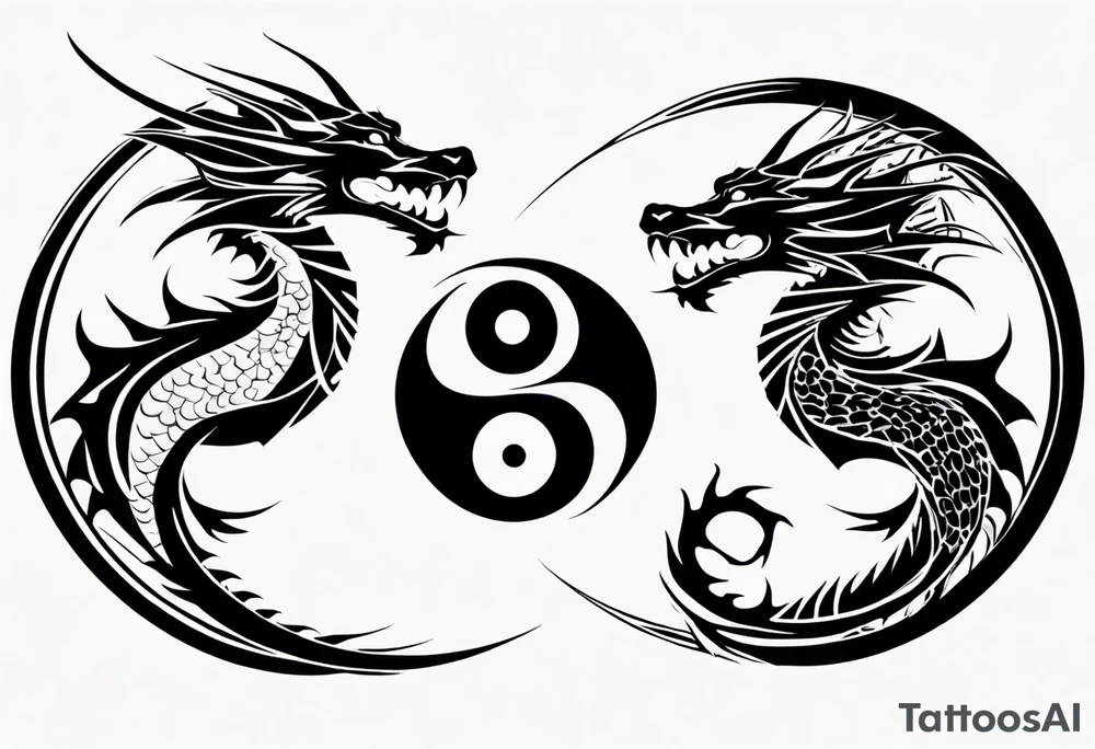 Two Dragons, Yin Yang tattoo idea