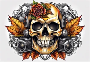 thigh tattoo with fall colors tattoo idea