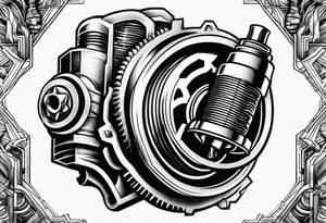 turbo,spark plug, mechanic tattoo idea