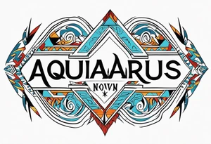 Arm band Comanche native symbols with Aquarius theme tattoo idea