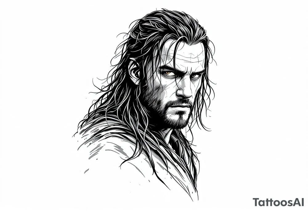 studio ghibli styled aragorn tattoo idea