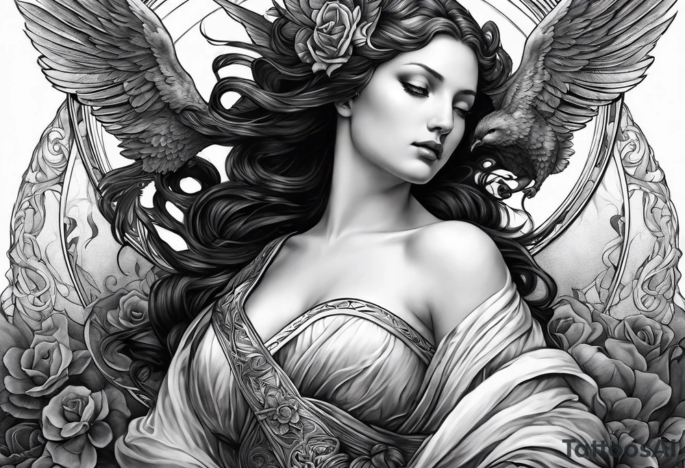 the goddess of vengeance tattoo idea