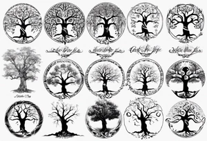 Tree of life with children names tattoo idea