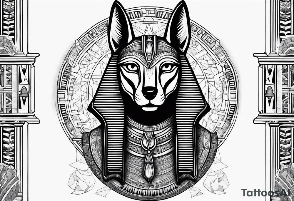 Egyptian anubis at the gates of heaven tattoo idea