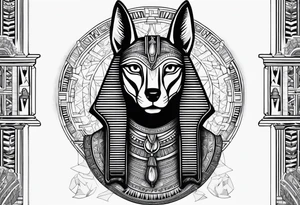 Egyptian anubis at the gates of heaven tattoo idea