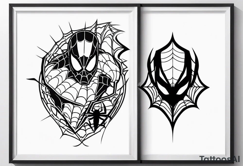 Couple tattoo with Venom and Spider-man tattoo idea