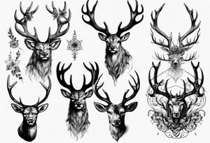 Majestic stag with exaggerate  antlers tattoo idea