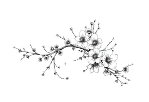thorny branches and flowers tattoo idea