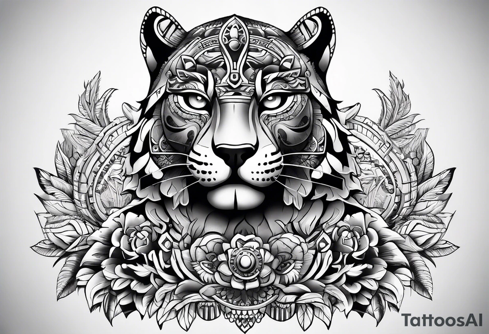 Aztec jaguar tattoo idea