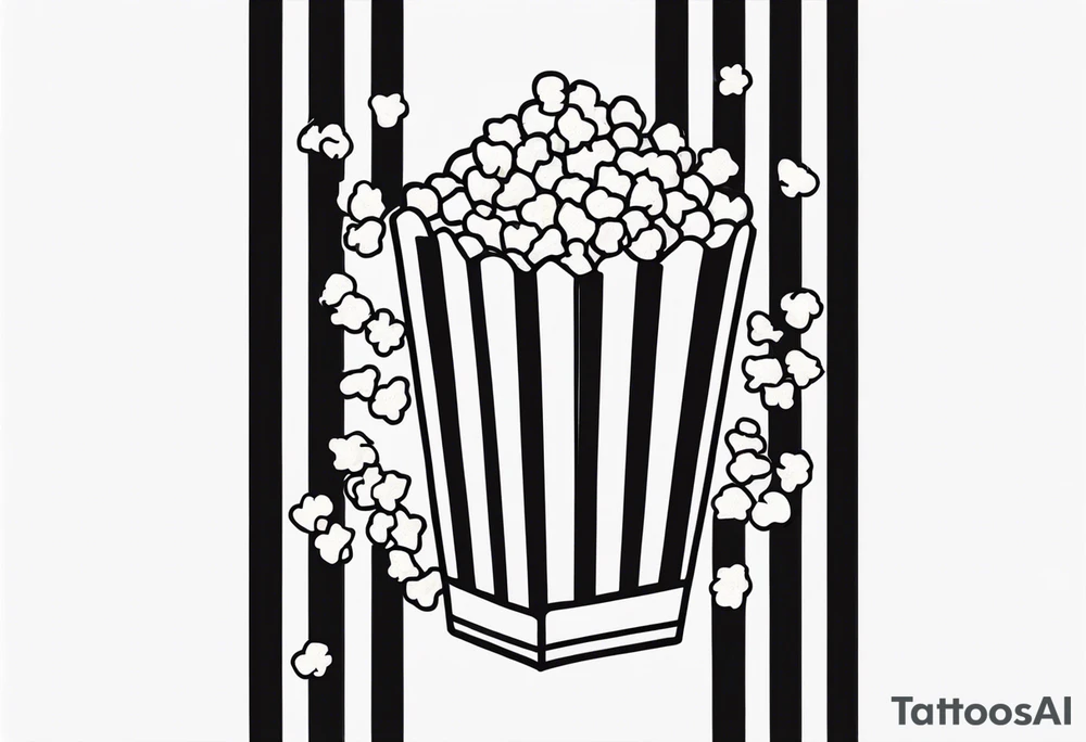 Popcorn box with vertical stripes tattoo idea