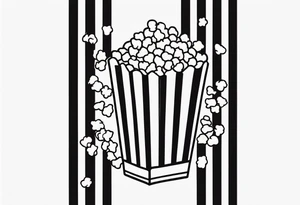 Popcorn box with vertical stripes tattoo idea