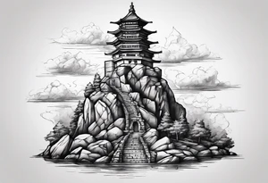 Rock tower tattoo idea