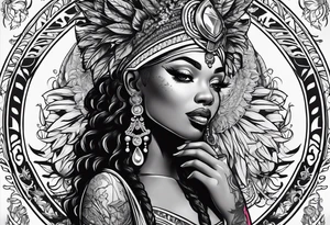 Black Goddess of sativa tattoo idea