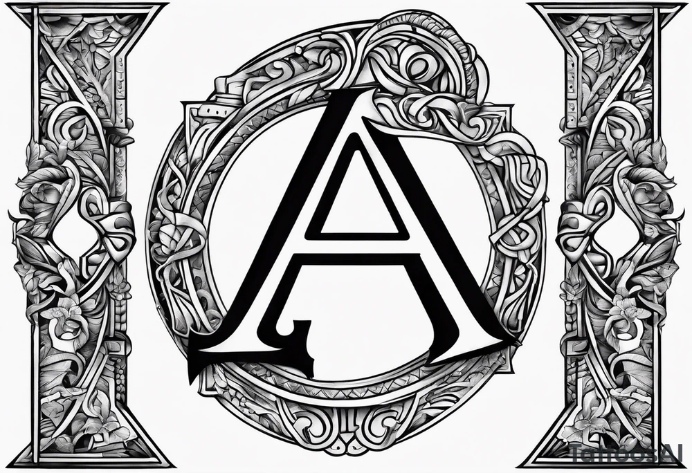 A headband with the letters A R in the middle tattoo idea