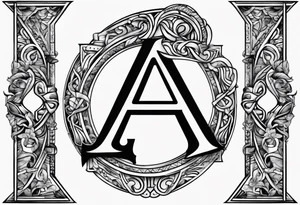 A headband with the letters A R in the middle tattoo idea