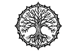 Tree of life circle tattoo idea