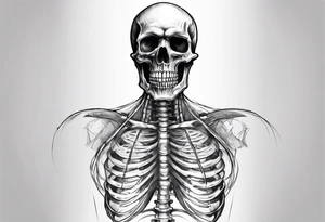 Biohazard x-ray skelton with body make it look masculine and scary and medical field tattoo idea